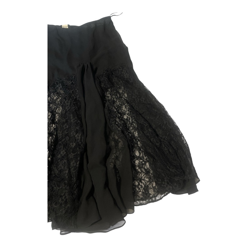Odille Black Lace Pleated Dark Romantic Whimsigoth Skirt Size 8 RD1 - Picture 3 of 6